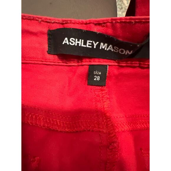 Ashley Mason, Red Disstressed Skinny Jeans, Size 28, KB255 - Picture 5 of 6
